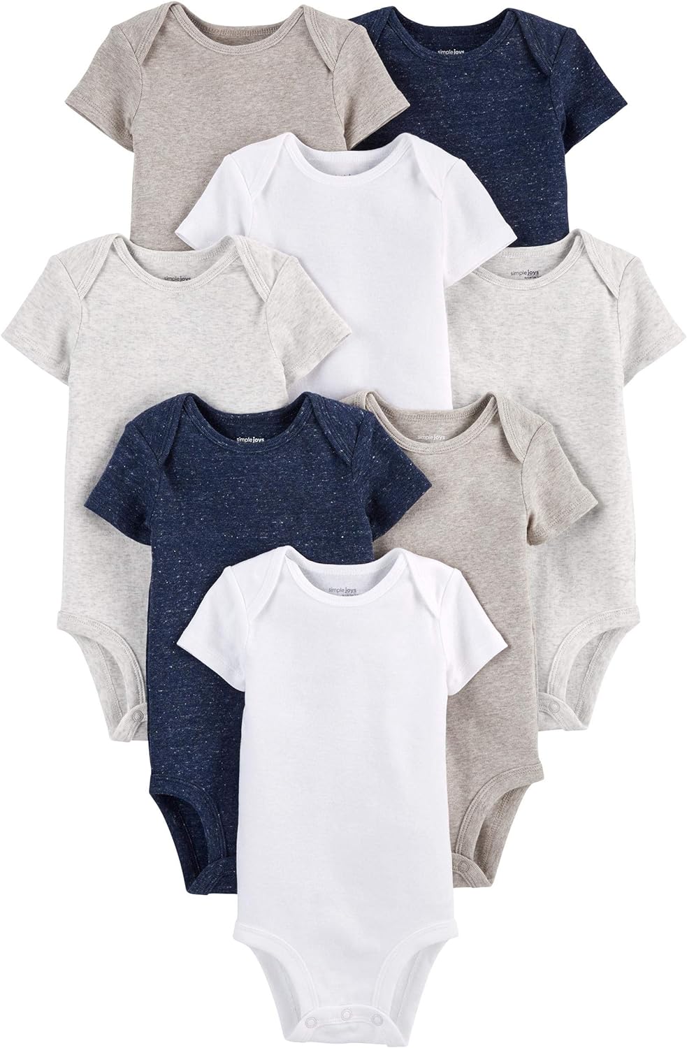 251025031849166_1 Simple Joys by Carter's Unisex Babies' Short-Sleeve Bodysuit, Multipacks - Image 1